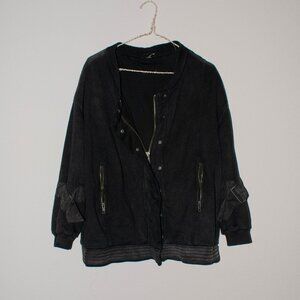 Free People Black Bomber Jacket